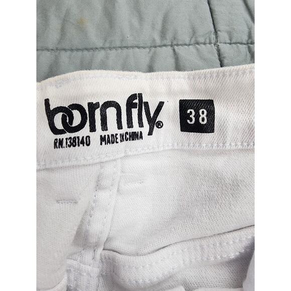 Born Fly Shorts Mens 38 white cotton Denim Jean  Skater Streetwear New york - Picture 3 of 15